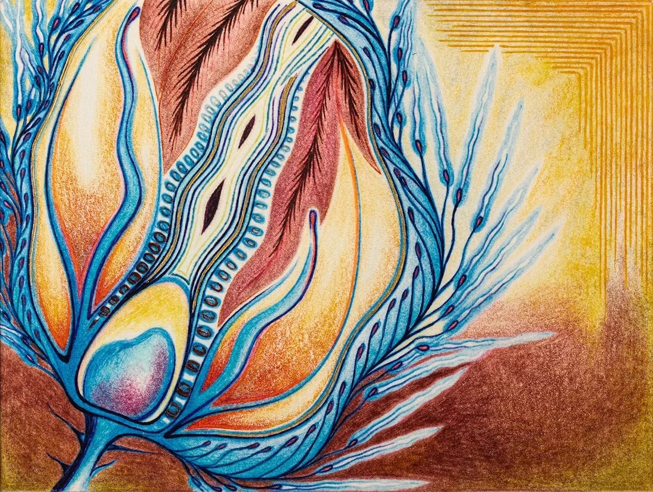 New Life - mixed media art 14 x 11 cm