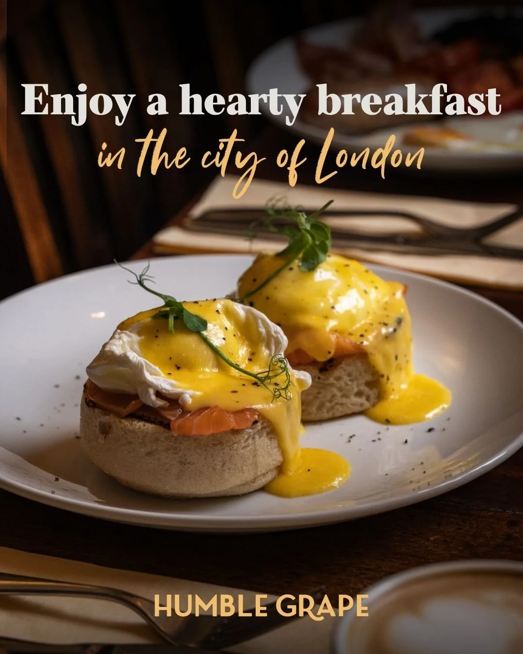 Tucked beneath the iconic Bow Bells in an 11th-century crypt, Humble Grape Bow Lane serves classic breakfast dishes, far below the city&rsquo;s bustle 🌆

#londonbreakfast #breakfastinthecity #workbreakfast #breakfastmenu