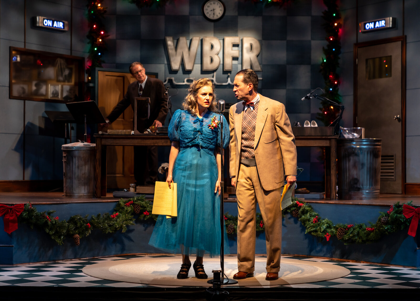 James Leaming, Andrea Prestinario, and Jeffrey Binder in It_s A Wonderful Life_ A Live Radio Play (2019) Photographer_ Matthew Schipper.jpg