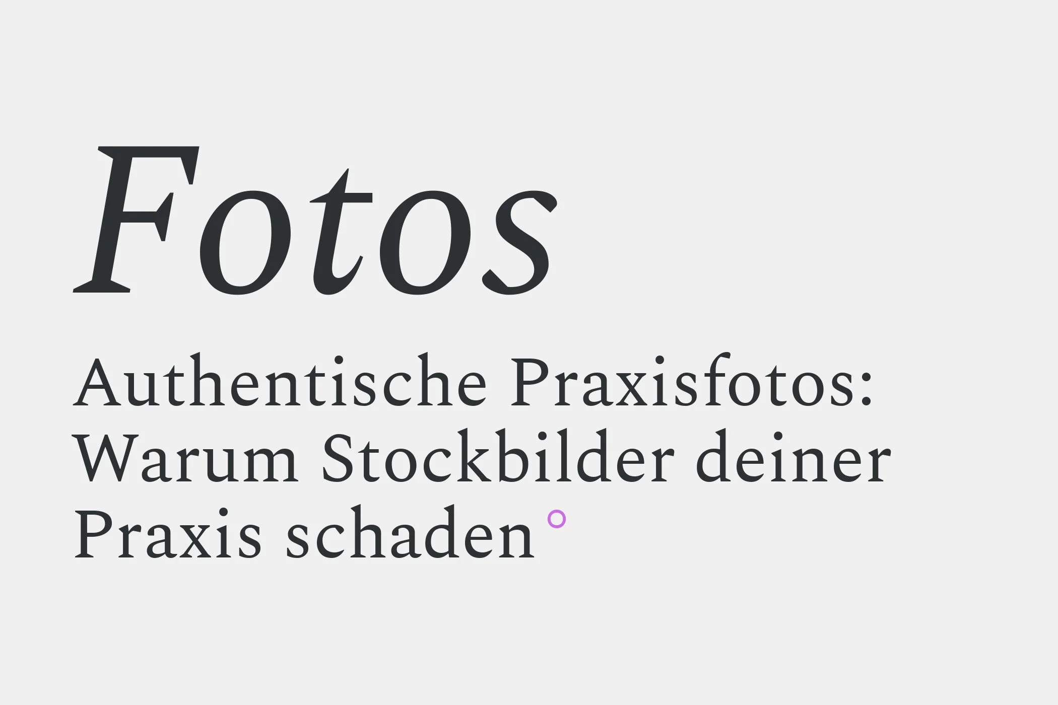 Authentische Praxisfotos: Warum Stockbilder deiner Praxis schaden