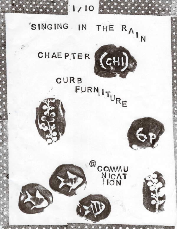 2026-01-10 Saturday: Singing in the Rain // Chaepter // Curb Furniture