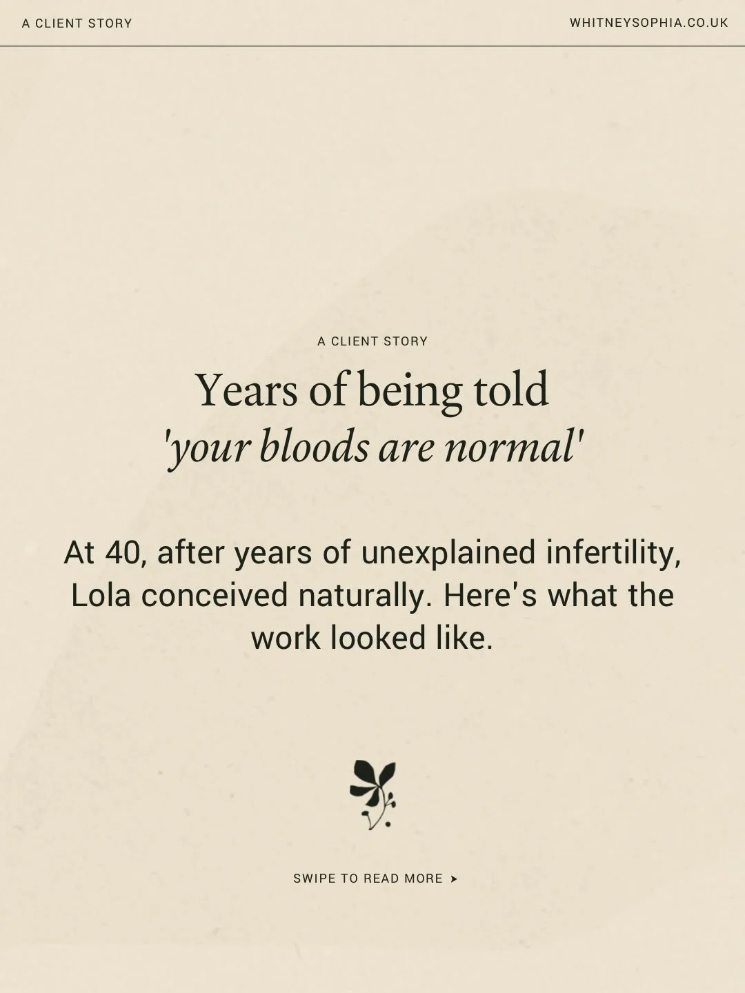 Years of being told your bloods were normal.

That was Lola&rsquo;s story before we started working together. Unexplained infertility, plus gut and IBS issues nobody had connected to her fertility.

We worked through my Fertility Foundations mentorsh