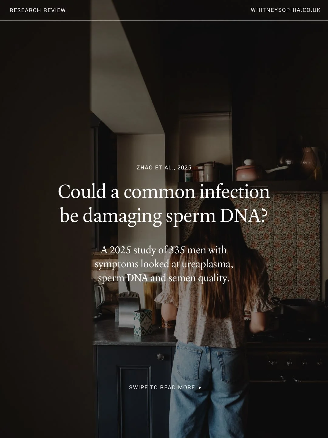 A 2025 study of 335 men found sperm DNA damage was far more common in men with a ureaplasma infection.

 It shows a link, not proof of cause, and it wasn&rsquo;t a treatment trial. It is one more reason both partners need investigating before a coupl