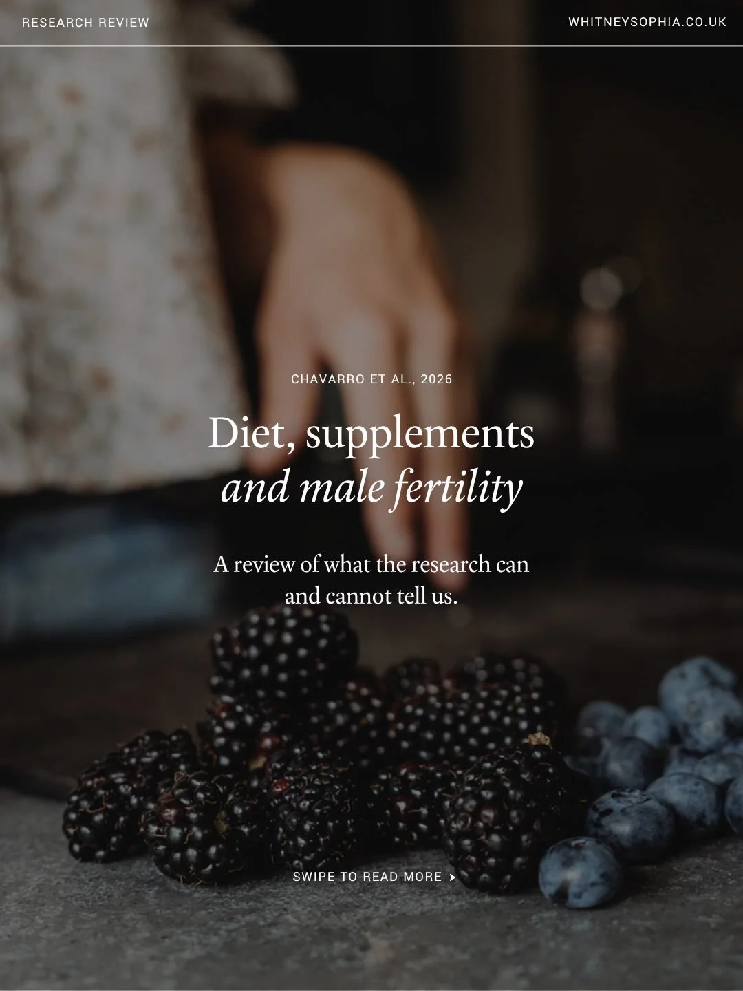 A new Harvard-led review looked at diet, supplements and fertility for both partners. 

Overall dietary patterns mattered more than single foods, and the evidence for specialised male fertility supplements is weak (although I refute this given the re