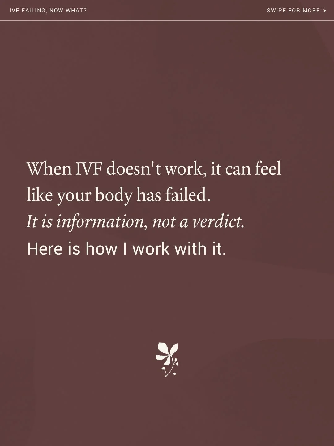 A failed IVF round is information, not a verdict. I ask to see your reports and medication, review how your body responded, then work out what is worth investigating and changing before your next cycle. If you have had a round that did not work, the 