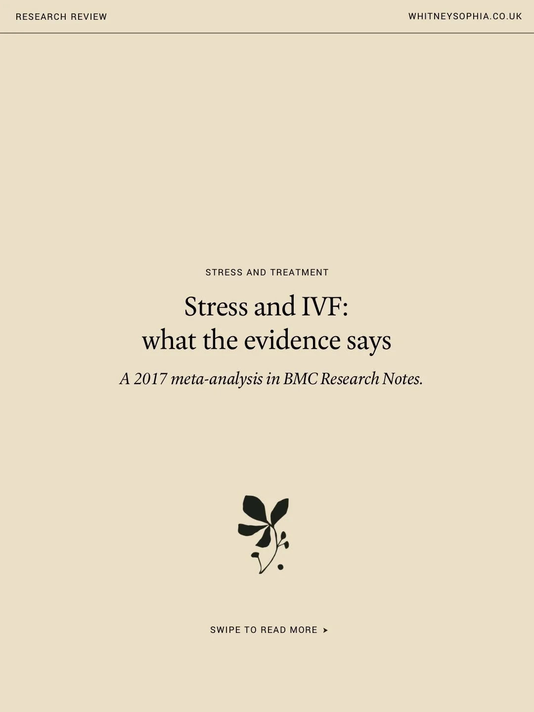 The stress and fertility catch 22. Trying for a baby can take a long time, the wait is stressful, and then you&rsquo;re told to reduce your stress.

A 2017 meta-analysis of 22 studies and 4,018 patients found that people who became pregnant or had a 