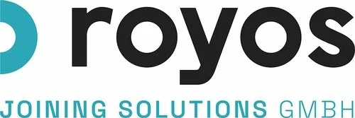 Logo of Royos Joining Solutions GmbH with stylized blue circle and black text.