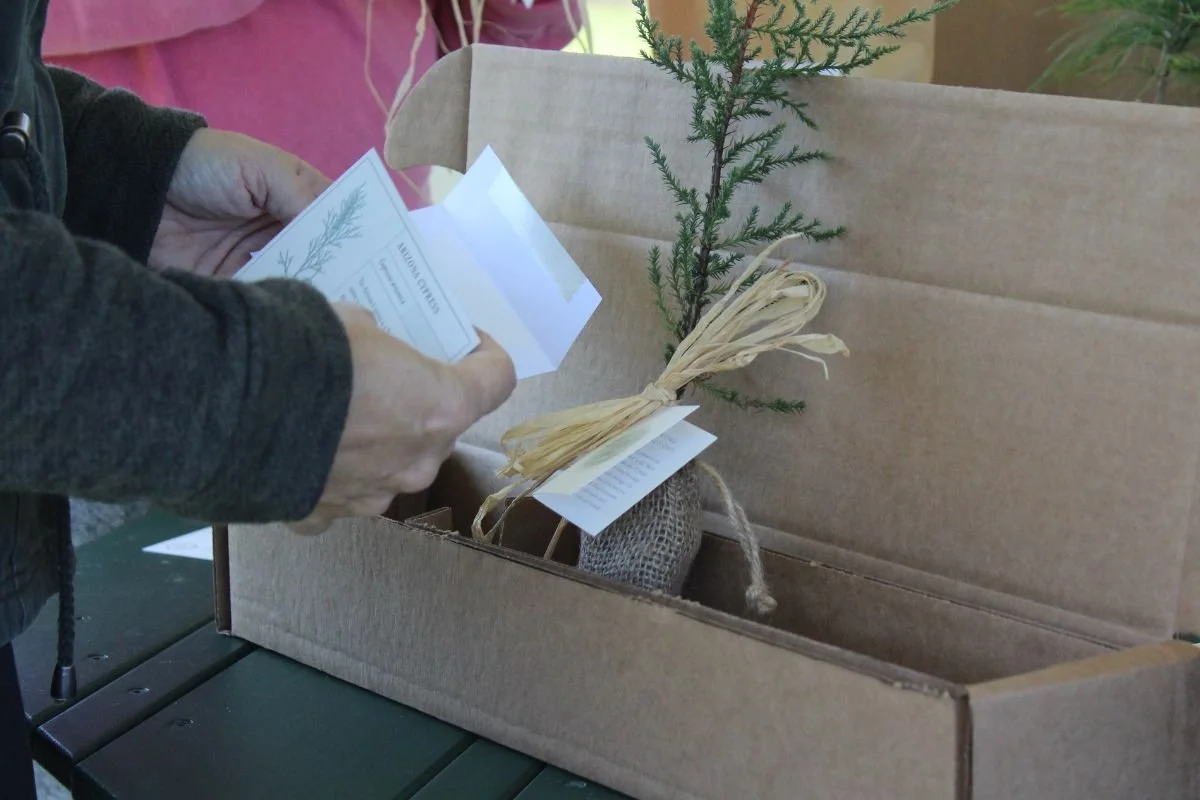 A meaningful message with a gift tree for employee appreciation