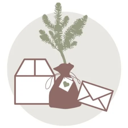 Thoughtfully assembling a Little Saps gift tree with care instructions included.