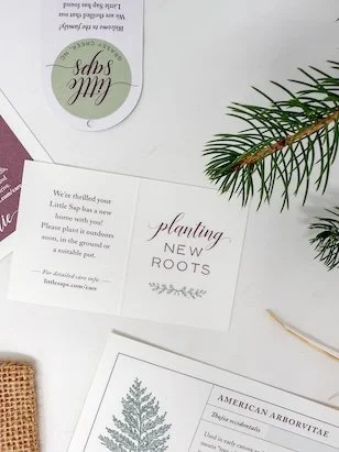 Little Saps gift tags Planting New Roots