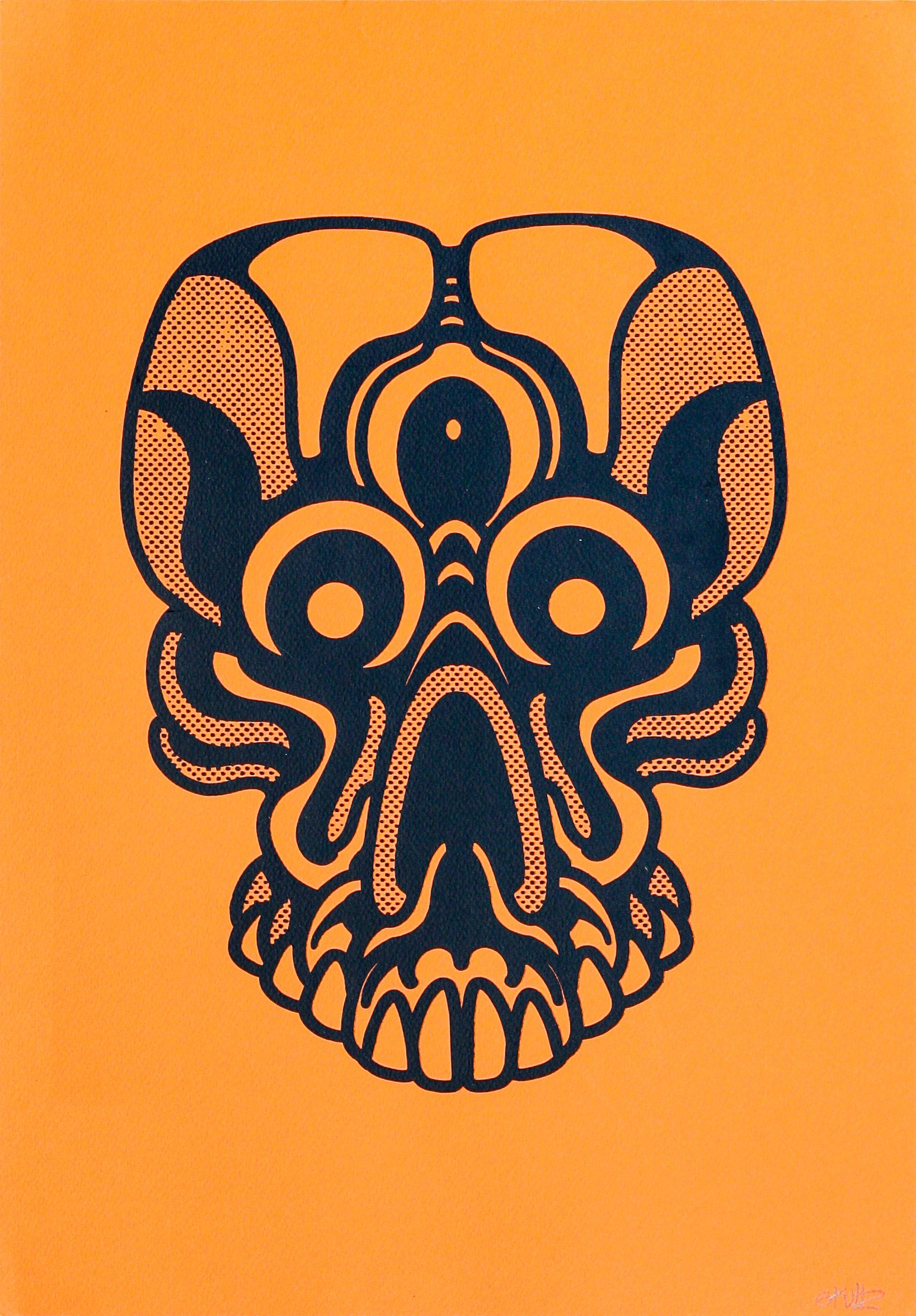 Skull (orange paper) by Skullz