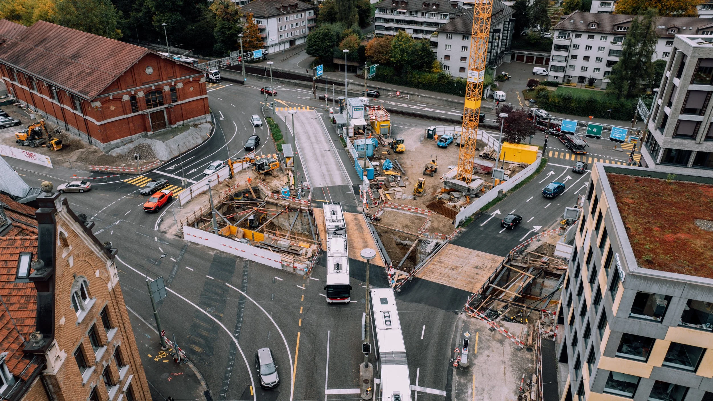 Der neue Velotunnel in St. Gallen ist im Bau