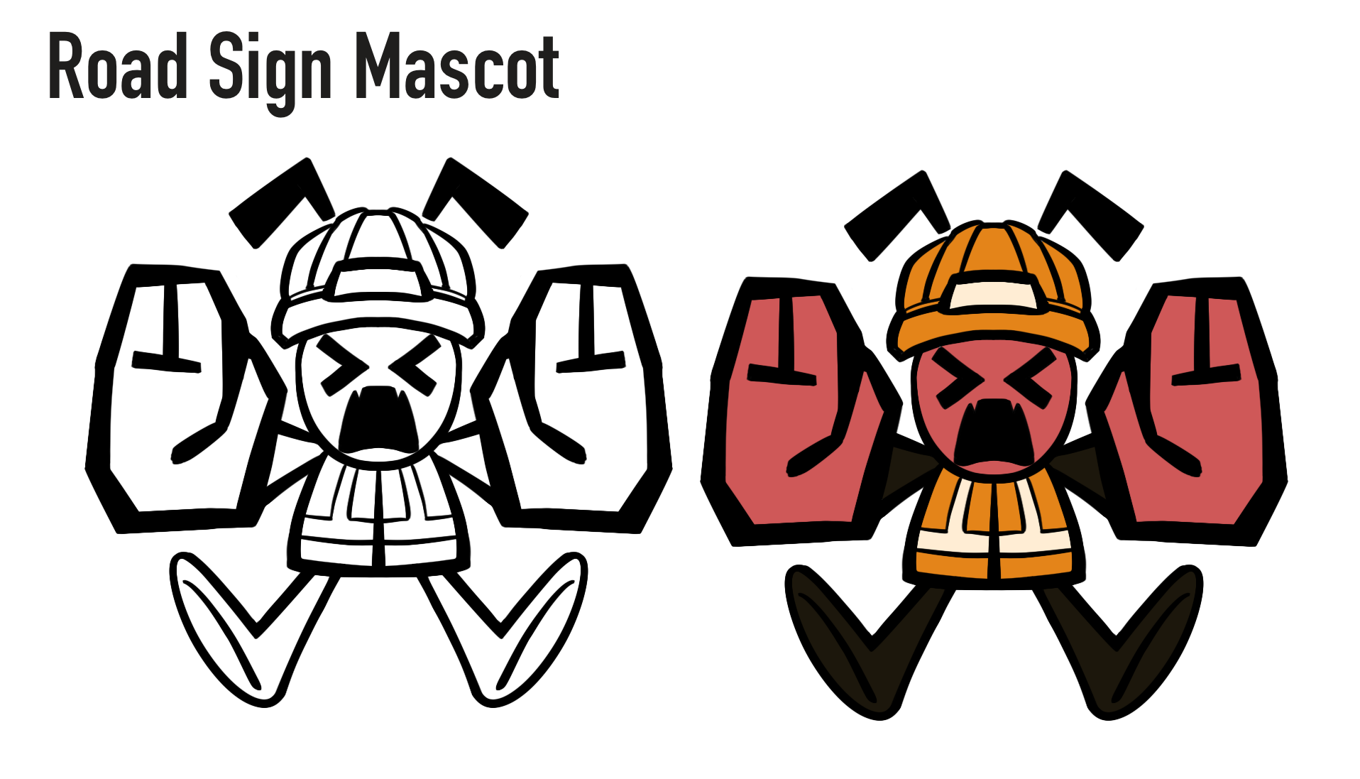 Final design and colors for the road sign