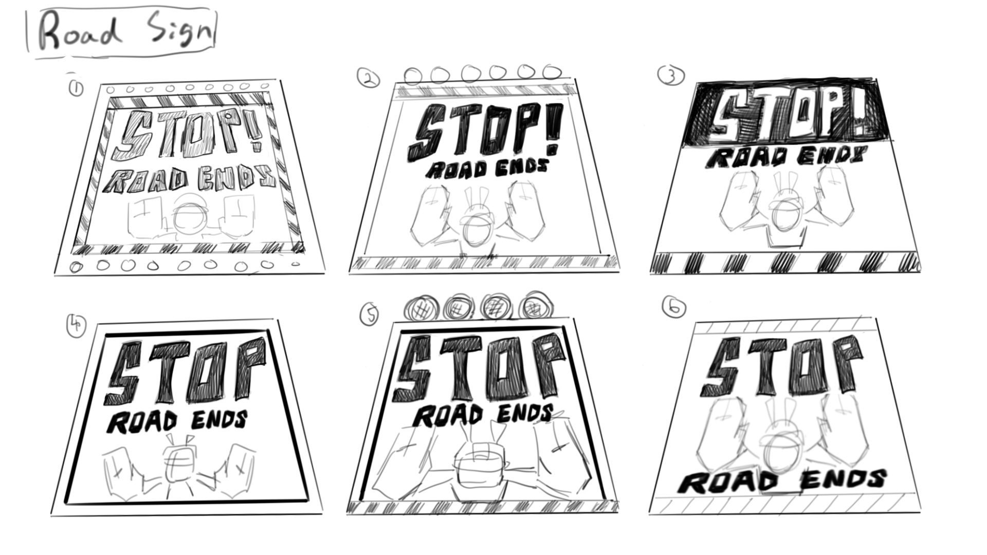 Road sign ideations