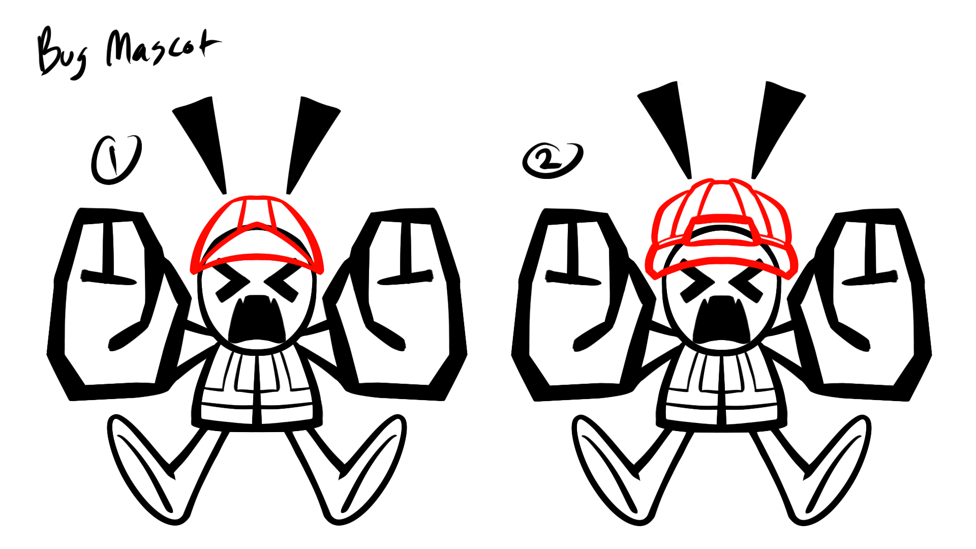 Final design choices for the road sign mascot.