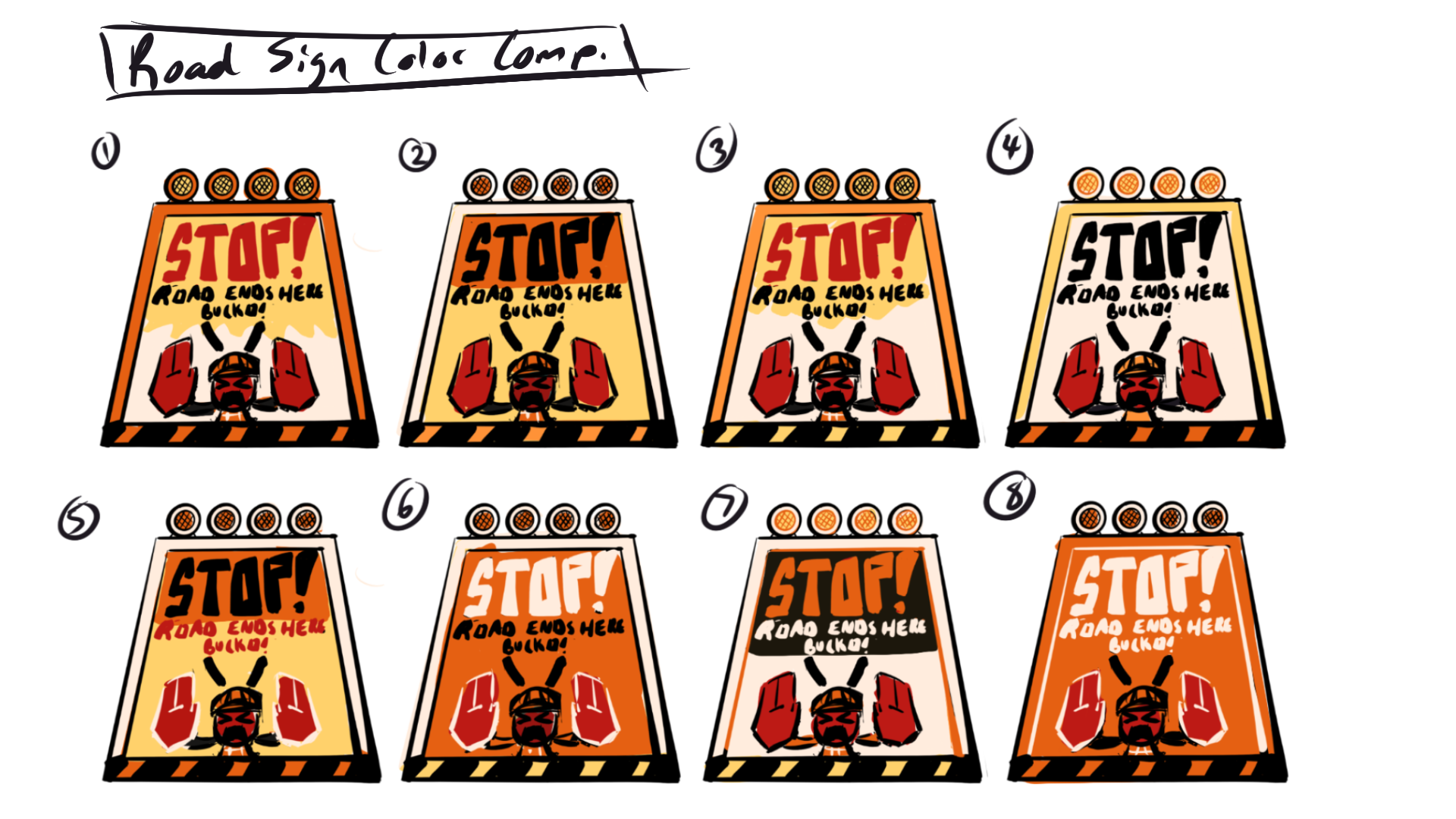 Road sign color composition