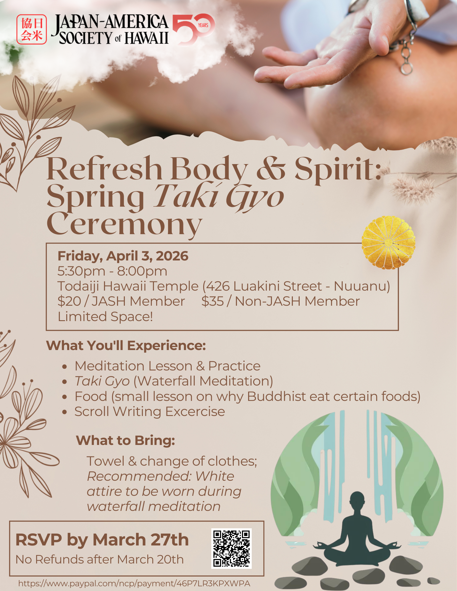 Refresh Body & Spirit: Spring Taki Gyo Ceremony