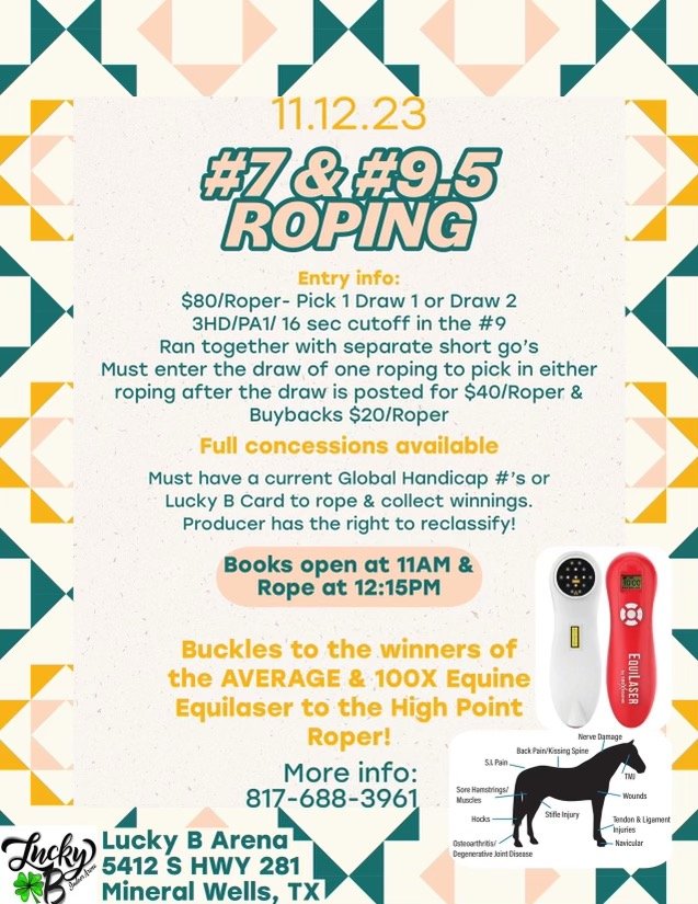 Sunday Jackpot Team Roping Lucky B Arena in Mineral Wells TX on