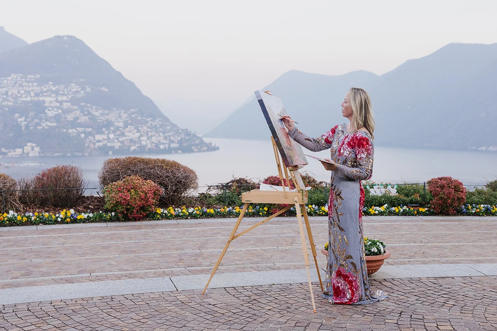 Switzlerland Live Wedding Painting Katie Geis