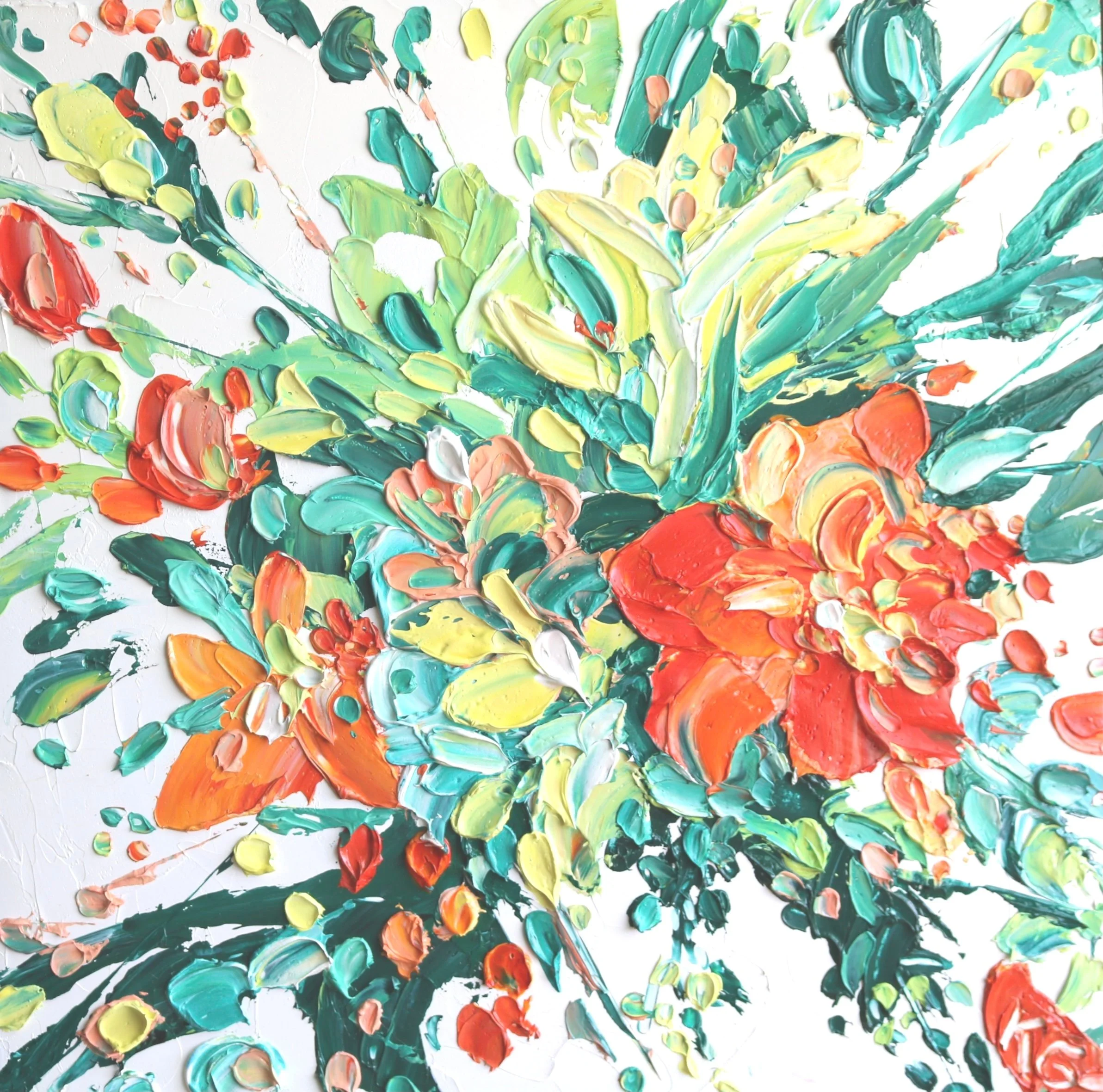 Floral Impasto Bridal Bouquet Painting Katie Geis Milwaukee, Wisconsin
