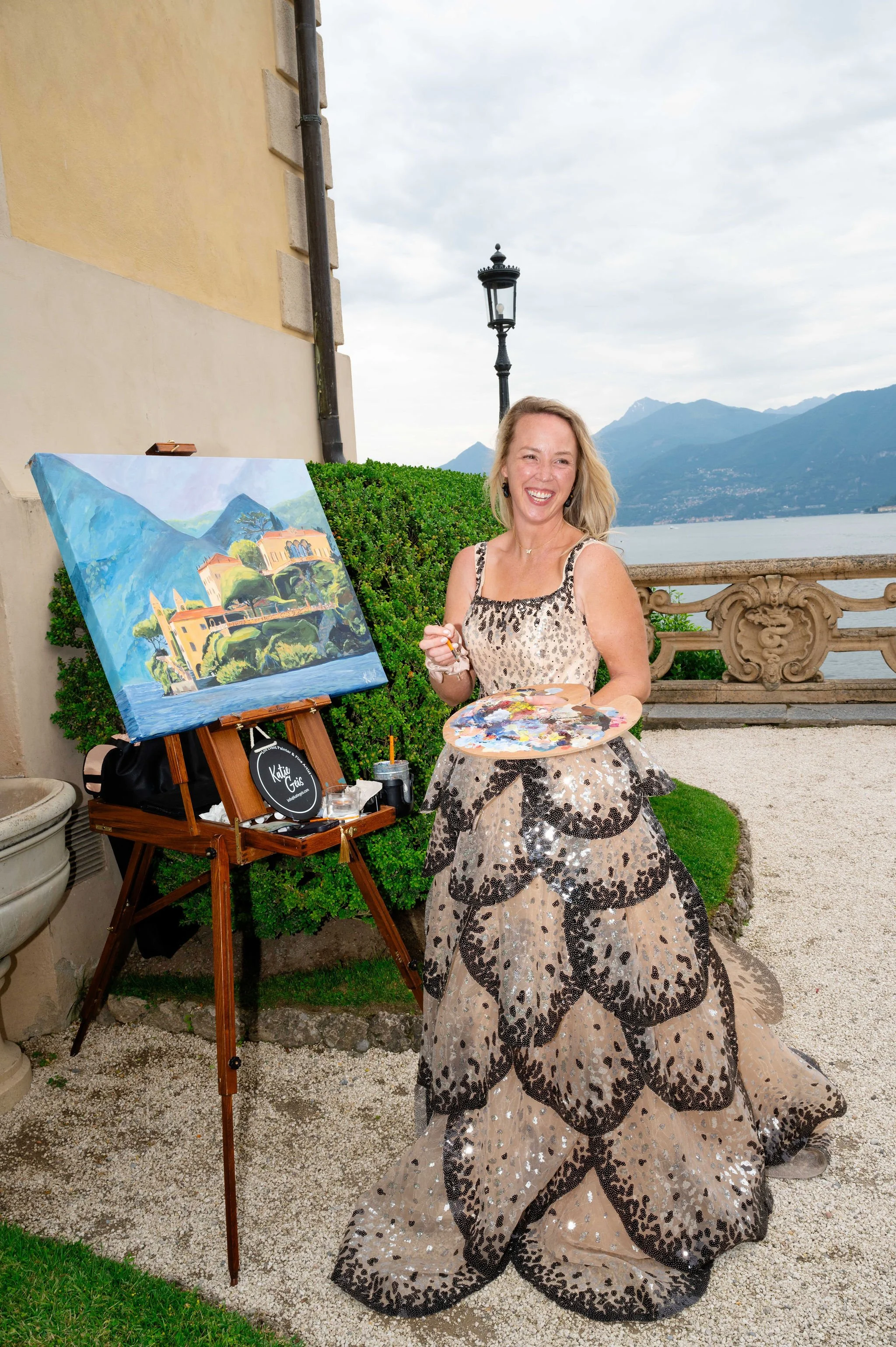 Villa del Balbianello Lenno Italy Live Painting 
