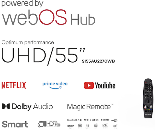 TV 55" Pollici Sinudyne WebOS