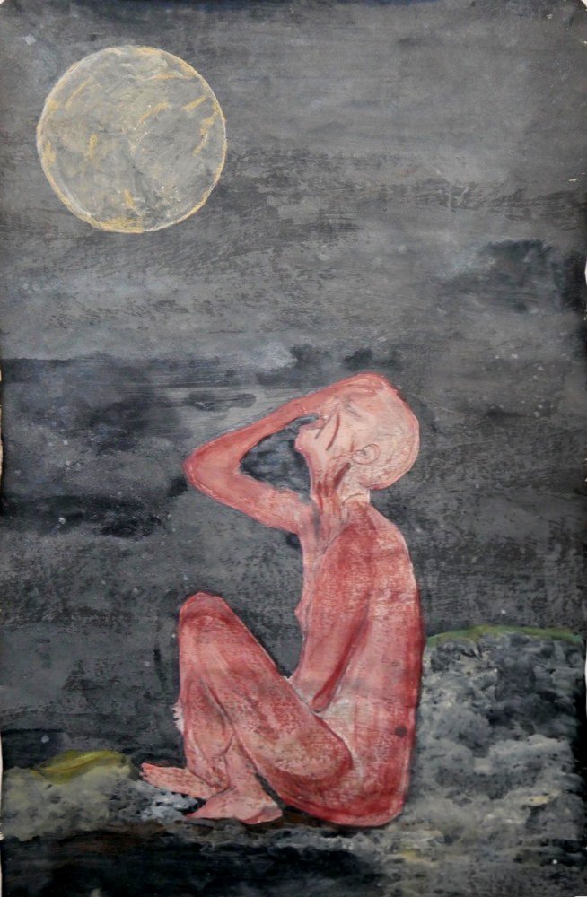 All that is left – II, 2017, 38 x 24, Ink, gouache, Shikoko paper