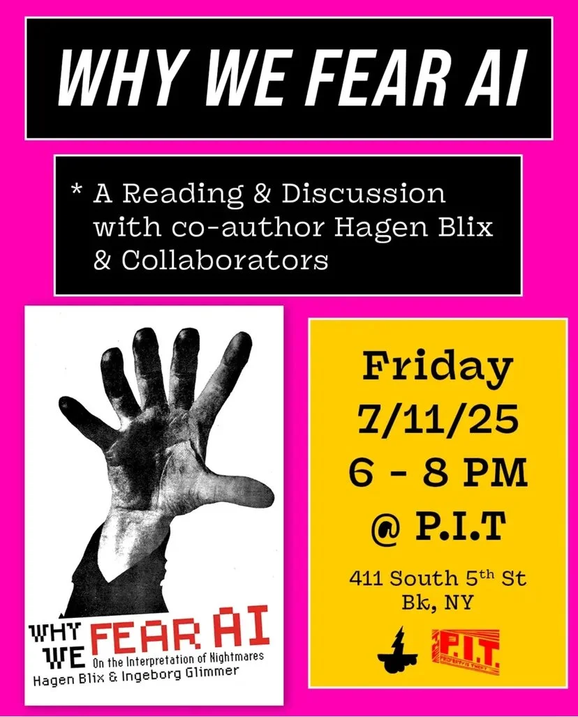Why We Fear AI: A Reading and Discussion with author Hagen Blix and collaborators