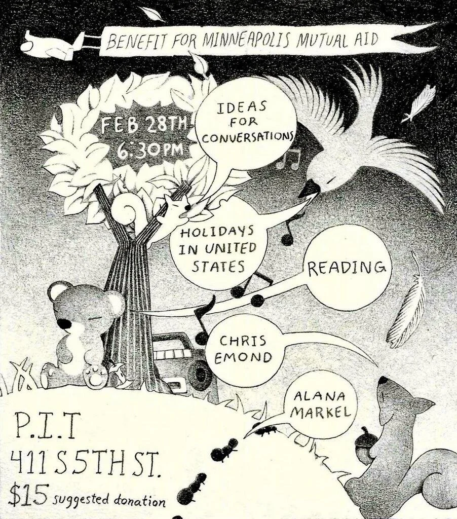 Benefit for Minneapolis Mutual Aid: Ideas for Conversations/Holidays In The United States/Reading/Chris Emond/Alana Markel