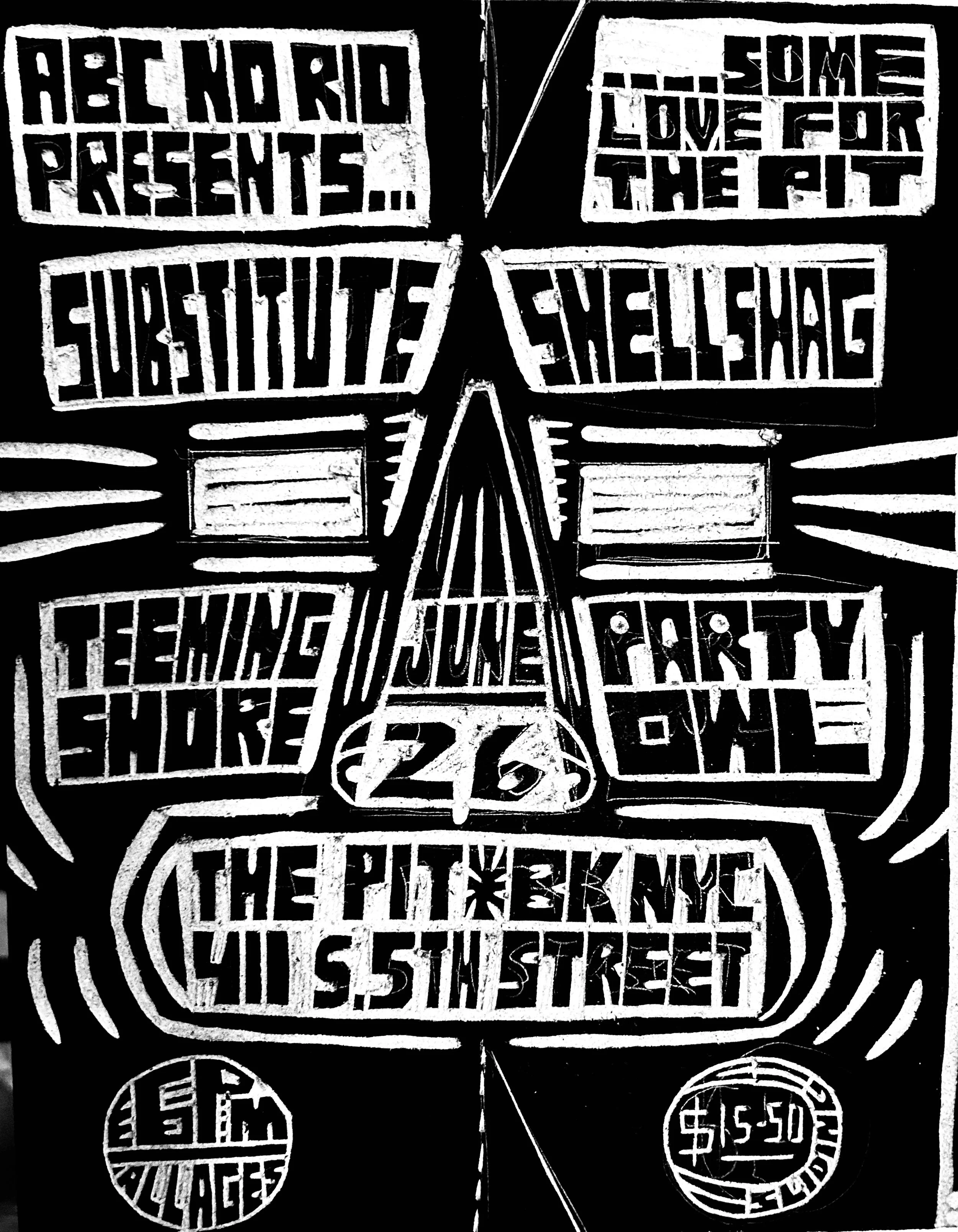 ABC NO RIO benefit for P.I.T. w Shellshag/Teeming Shore/Substitute/Party Owl