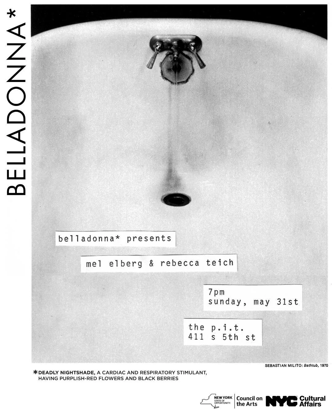 Belladona Presents: Mel Elberg &amp; Rebecca Teich