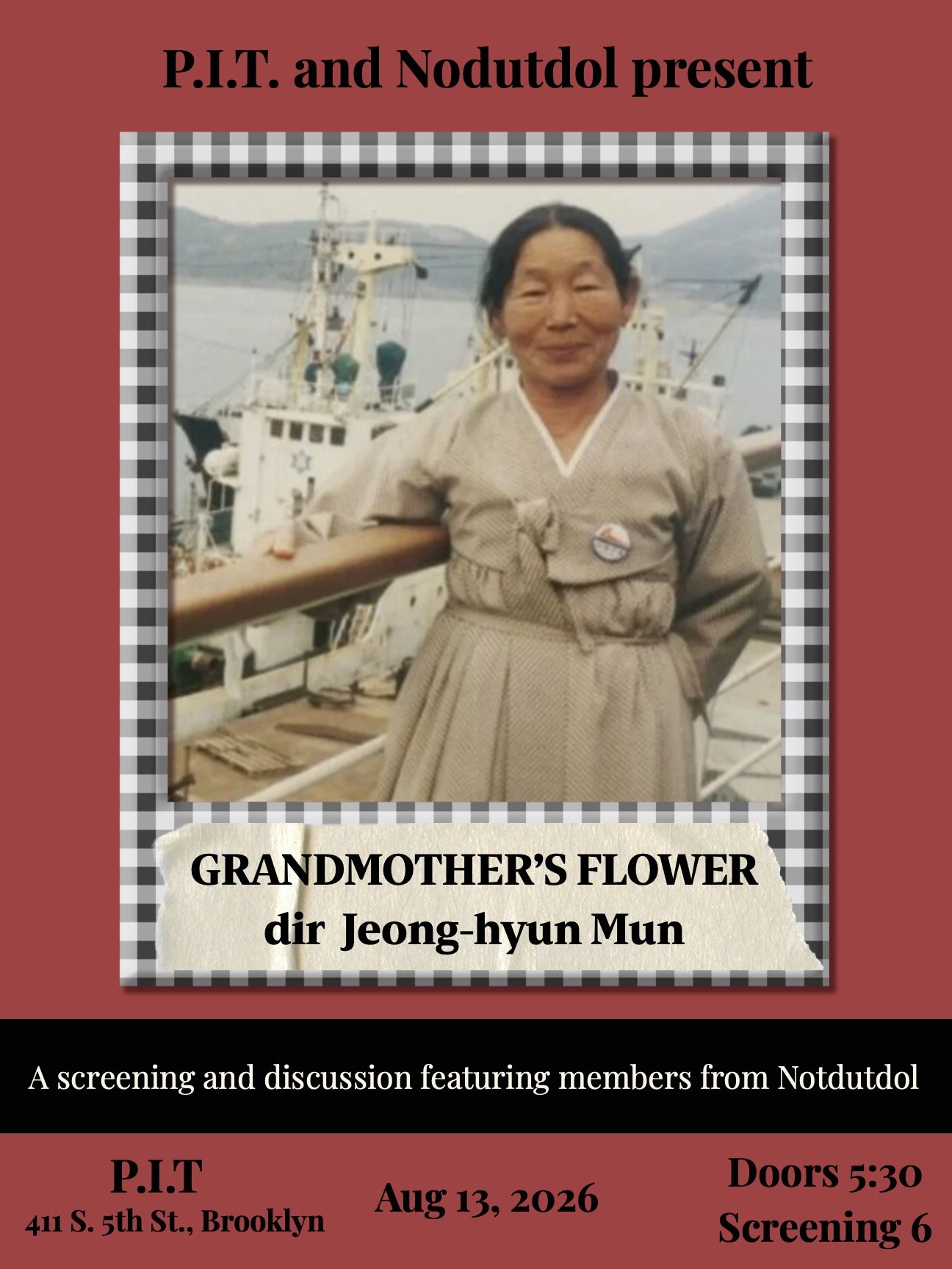 P.I.T. Radical Solidarity Cinema: Grandmother’s Flower, directed by Jeong-hyun Mun