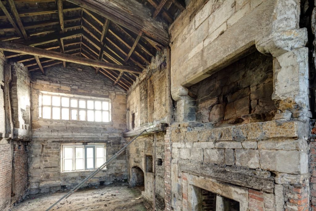 The upper Solar and lower chambers from the 14th century block at Calverley Old Hall