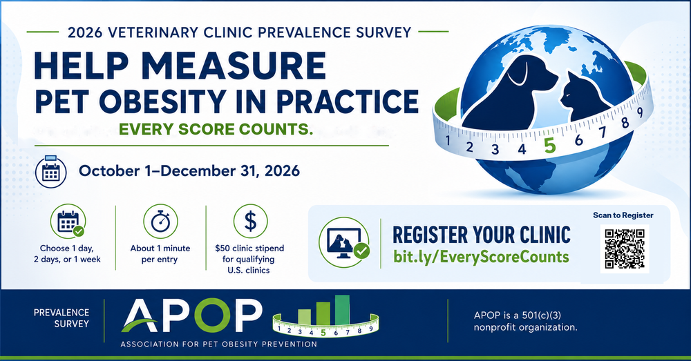 APOP 2026 Veterinary Clinic Pet Obesity Prevalence Survey LinkedIn graphic