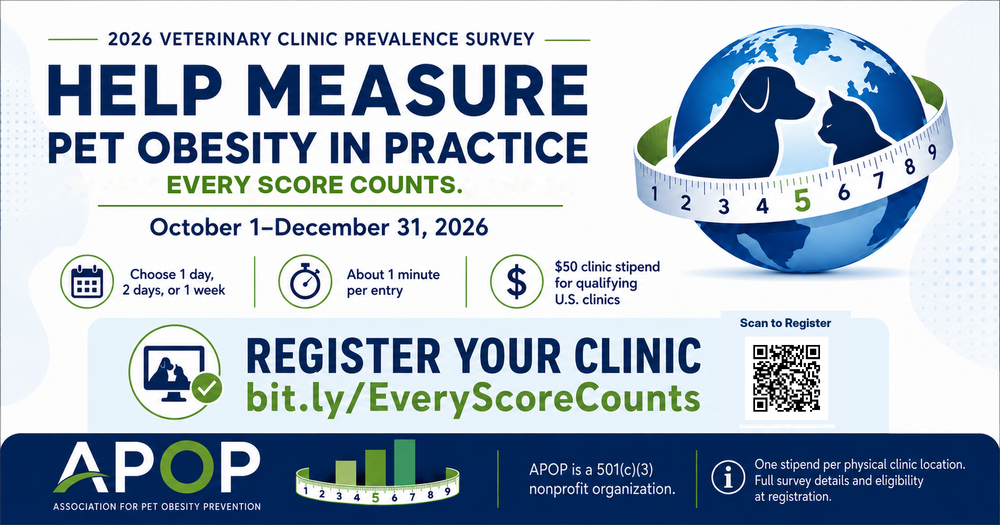 APOP 2026 Veterinary Clinic Pet Obesity Prevalence Survey Facebook graphic