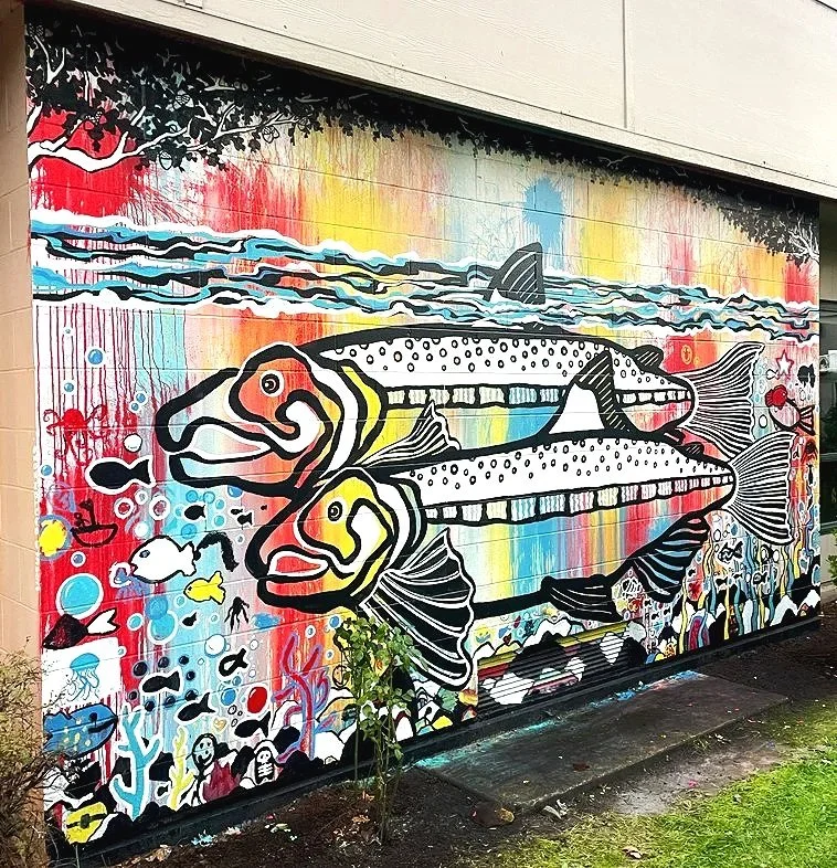 Salmon and oak trees, important to the local Takelma Tribe and part of their curriculum