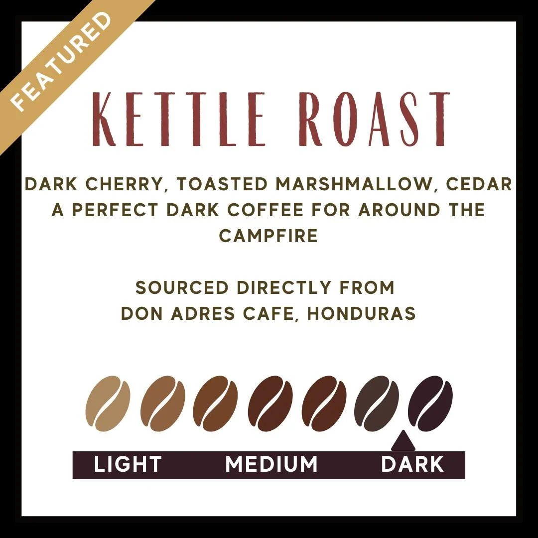 Welcome to the family, KETTLE ROAST! ☕

This featured roast has been a long time in the making. It highlights a new direct-farm relationship with Don Andres Cafe in El Paraiso, Honduras; we can't wait to share with you more about this unique farm thr