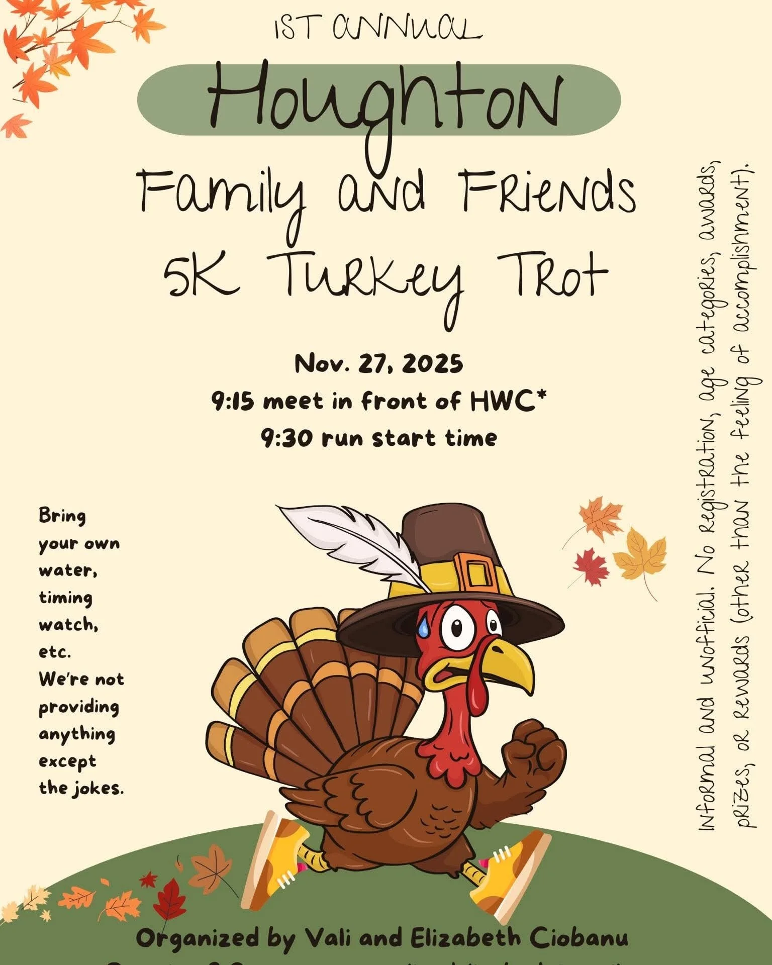 Thanksgiving Morning: We'll have FREE coffee &amp; cocoa for Turkey Trotters. 😉