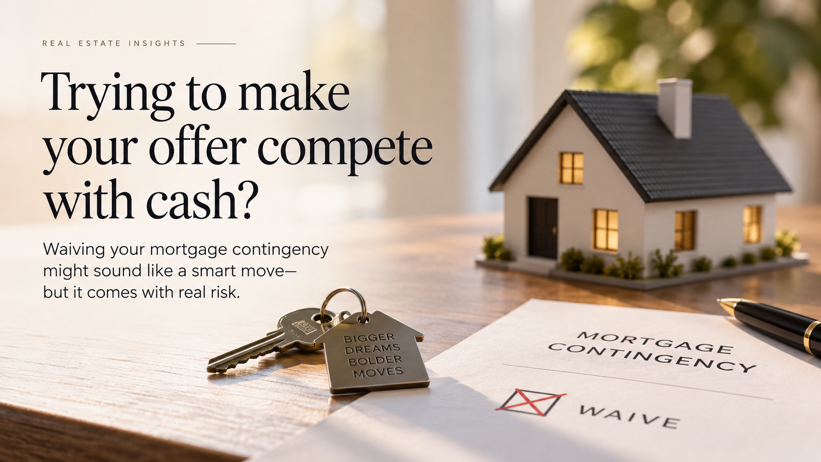 Trying to make your offer compete with cash? Waiving your mortgage contingency might sound like a smart move—but it comes with real risk. 🏡