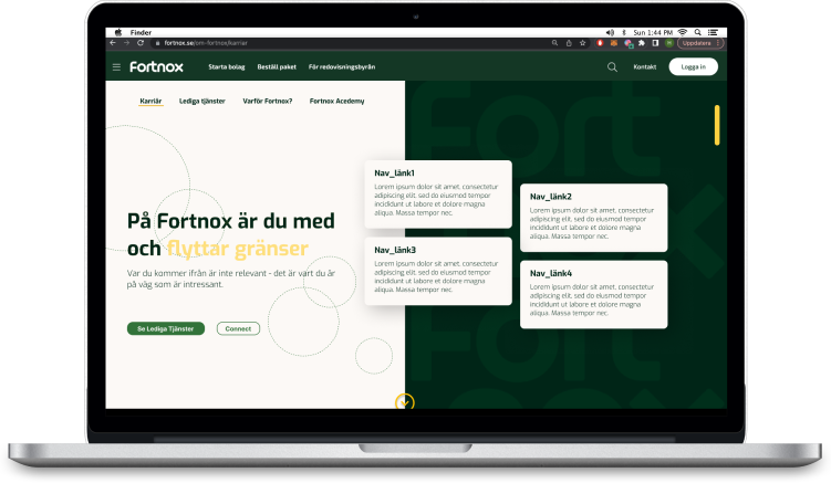 Laptop with fortnox new landingpage