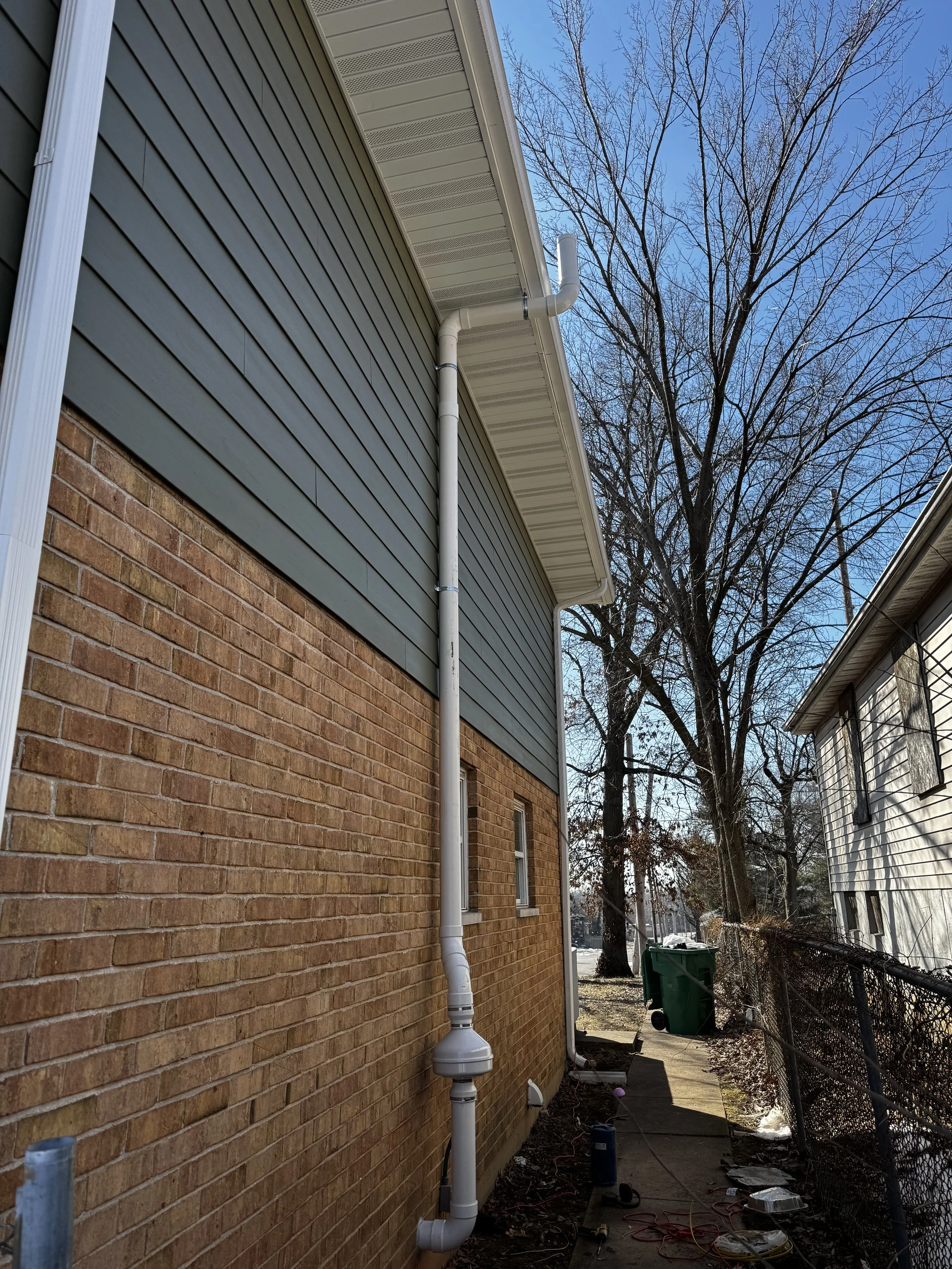 1 of 12 exterior radon systems installed in St. Louis, MO for a commercial partner.