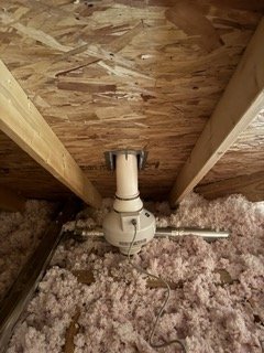 Radon fan installation for an interior mitigation system located in Springfield MO.