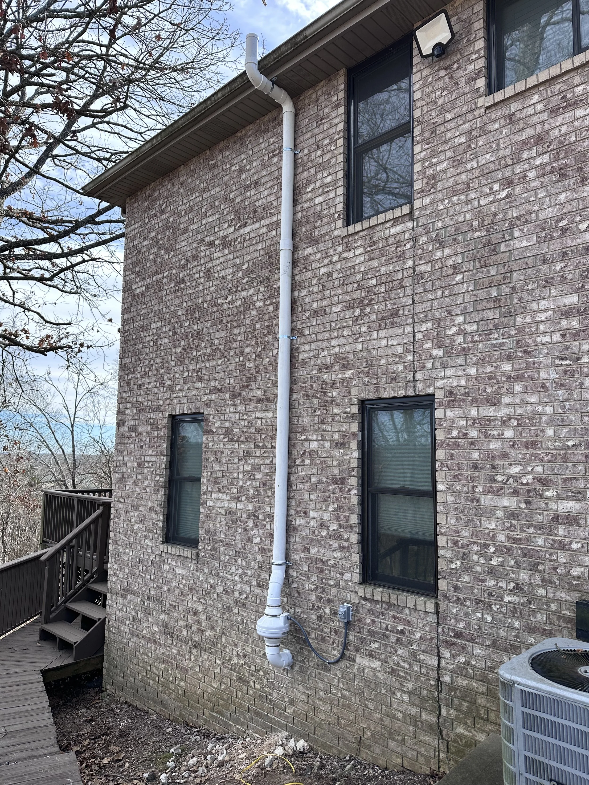 Custom radon mitigation system in Branson, MO.