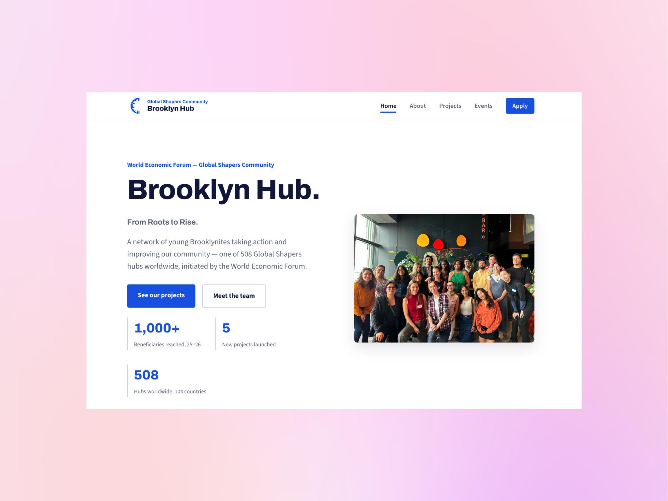 Global Shapers - Brooklyn Hub Website