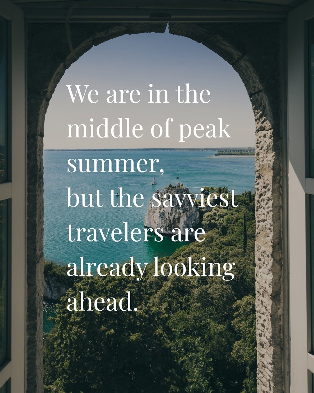 Shoulder season = the sweet spot between peak and off-season.&nbsp;

Think of it as the calm after the storm, when you can avoid the huge crowds while enjoying perfect weather, better deals, and way less stress.&nbsp;

Here&rsquo;s why I&rsquo;m all 