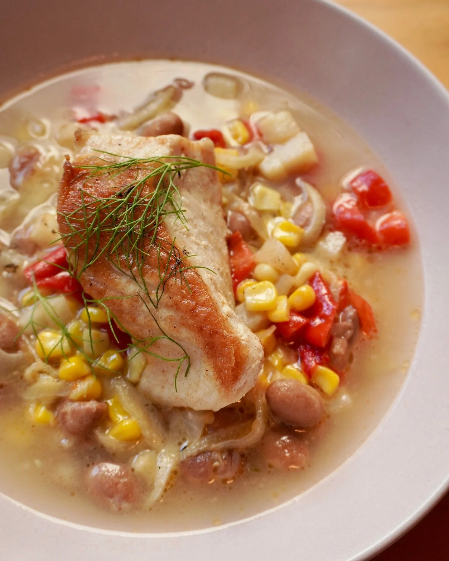 Our Sturgeon Ukha will be getting rid of her summer outfit and changing into something more seasonally appropriate VERY SOON! Meaning, we&rsquo;re trading the accompanying late summer produce (fennel, corn, sweet peppers) for autumn&rsquo;s finest an