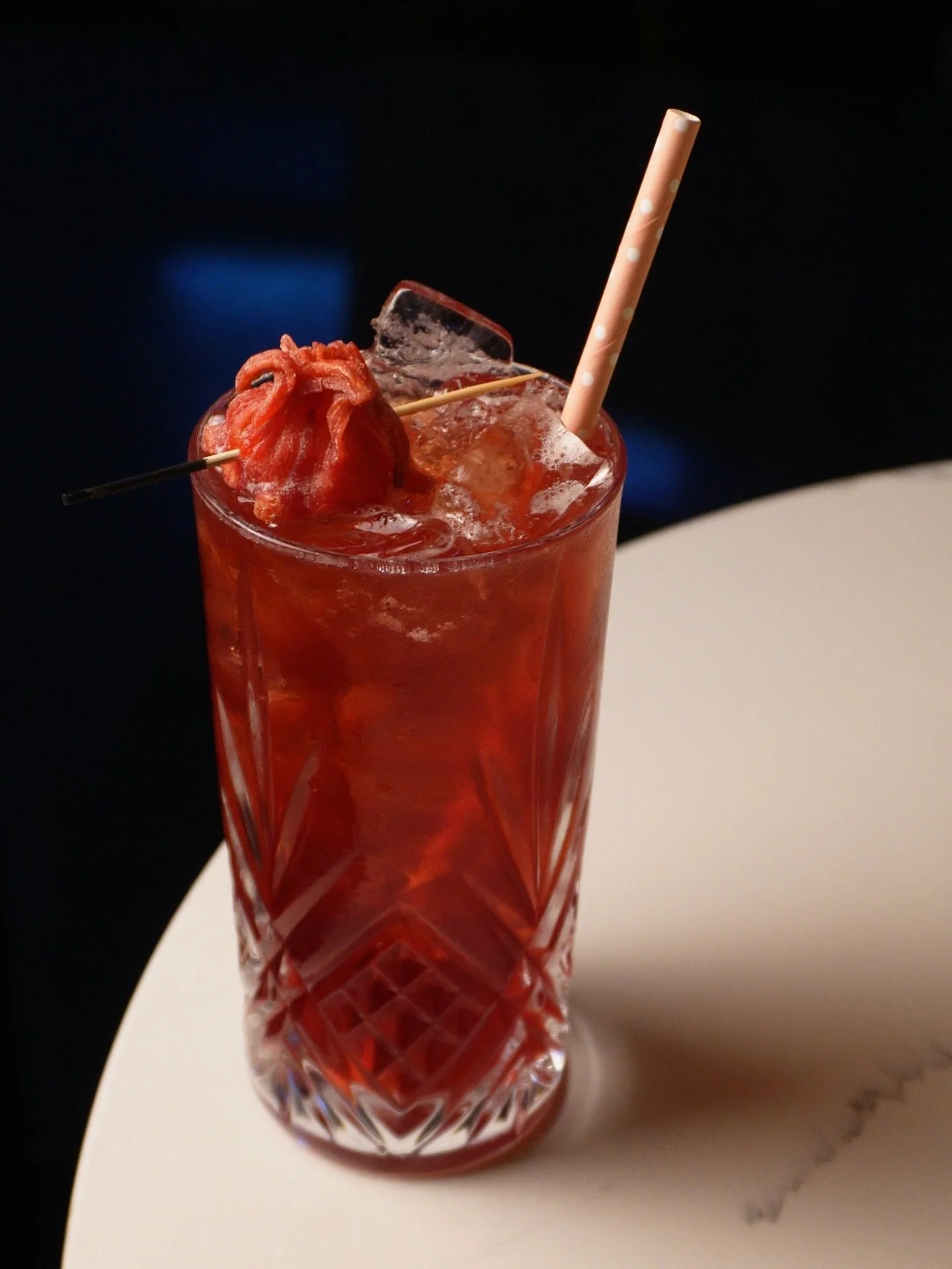 Cheers to the weekend with our gorgeous Astara Spritz. Hibiscus vodka, Giffard passion fruit, golden beet, lemon &amp; soda. Garnished with a plump candied hibiscus flower 🌺 A little something sunny as we move into the darkest days of winter! 🌞