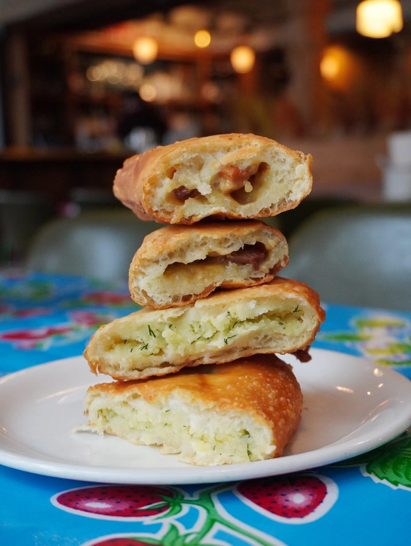 Lunch is for BUNS aka piroshki! Only available 11-2 - warm, cozy, and super delish. Get a Potato and Dill Piroshk, a Latvian Bacon Bun, OR BOTH and pair em with a Chicory Salad for a meal that is guaranteed to hit the spot! 

HAPPY MONDAY EVERYONE 💛