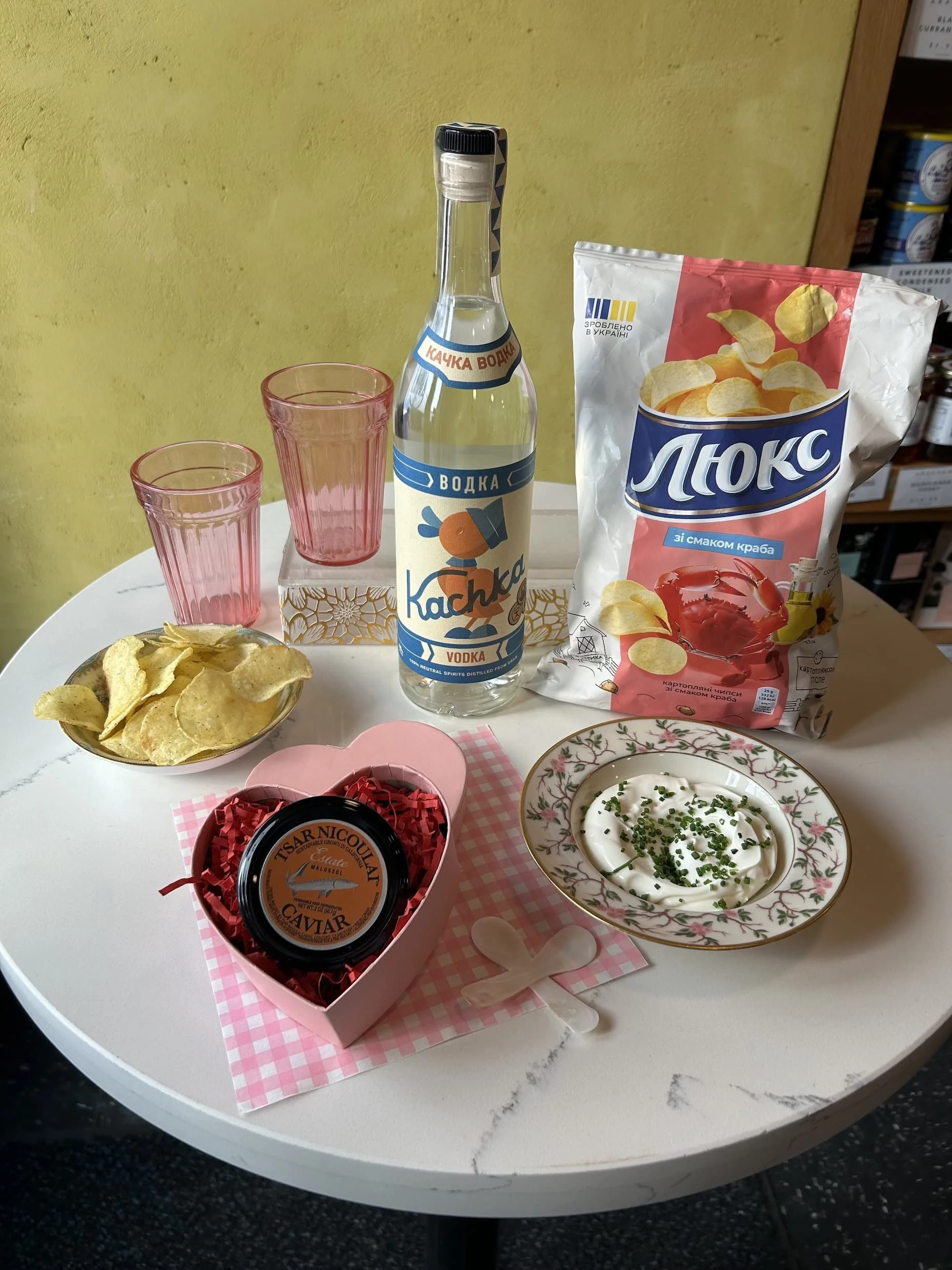 Valentine's Day Caviar and Vodka Set