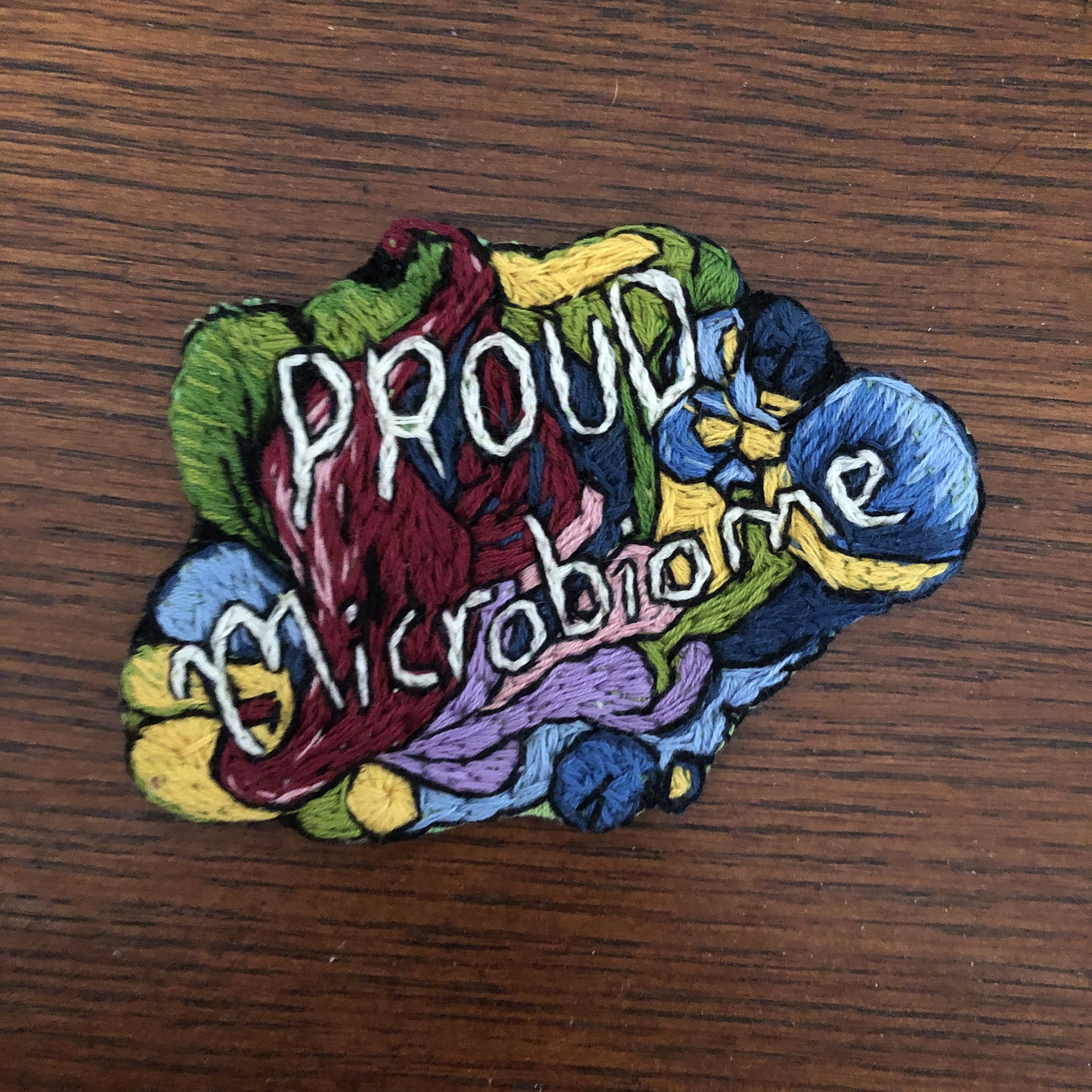 "Proud Microbiome" Hand Embroidered Patch